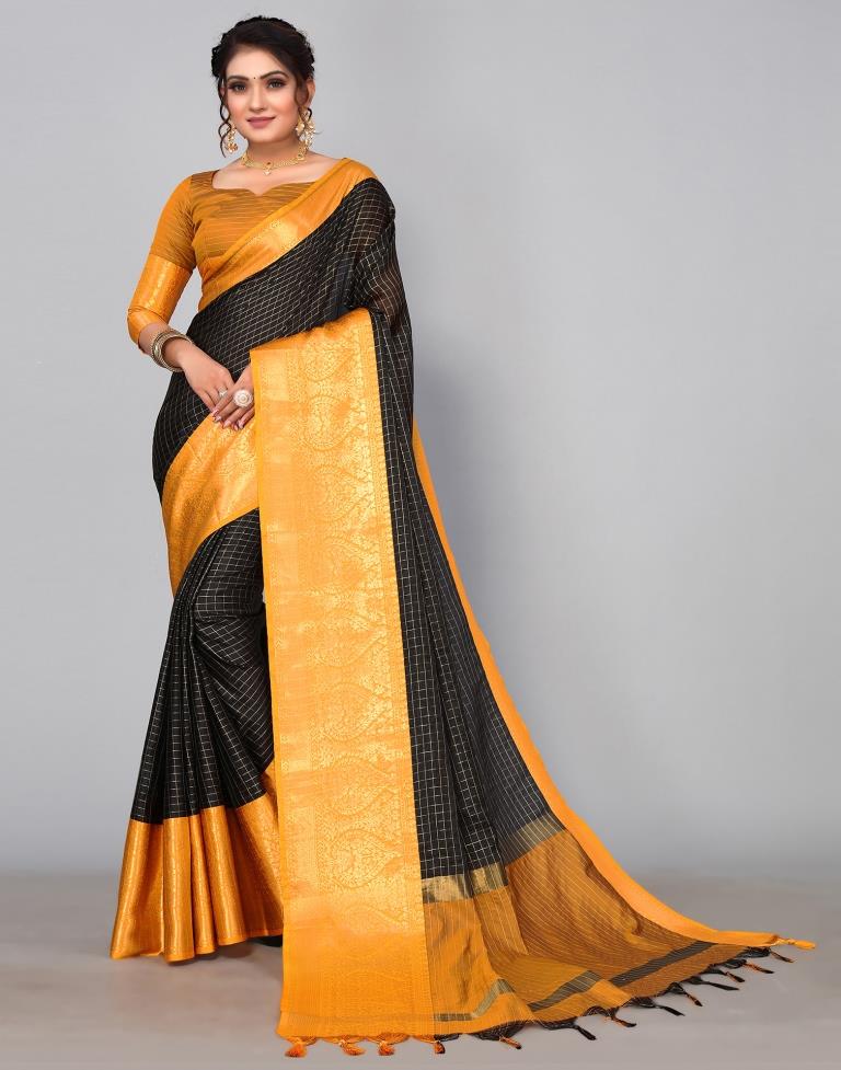 Black Kanjivaram Silk Saree