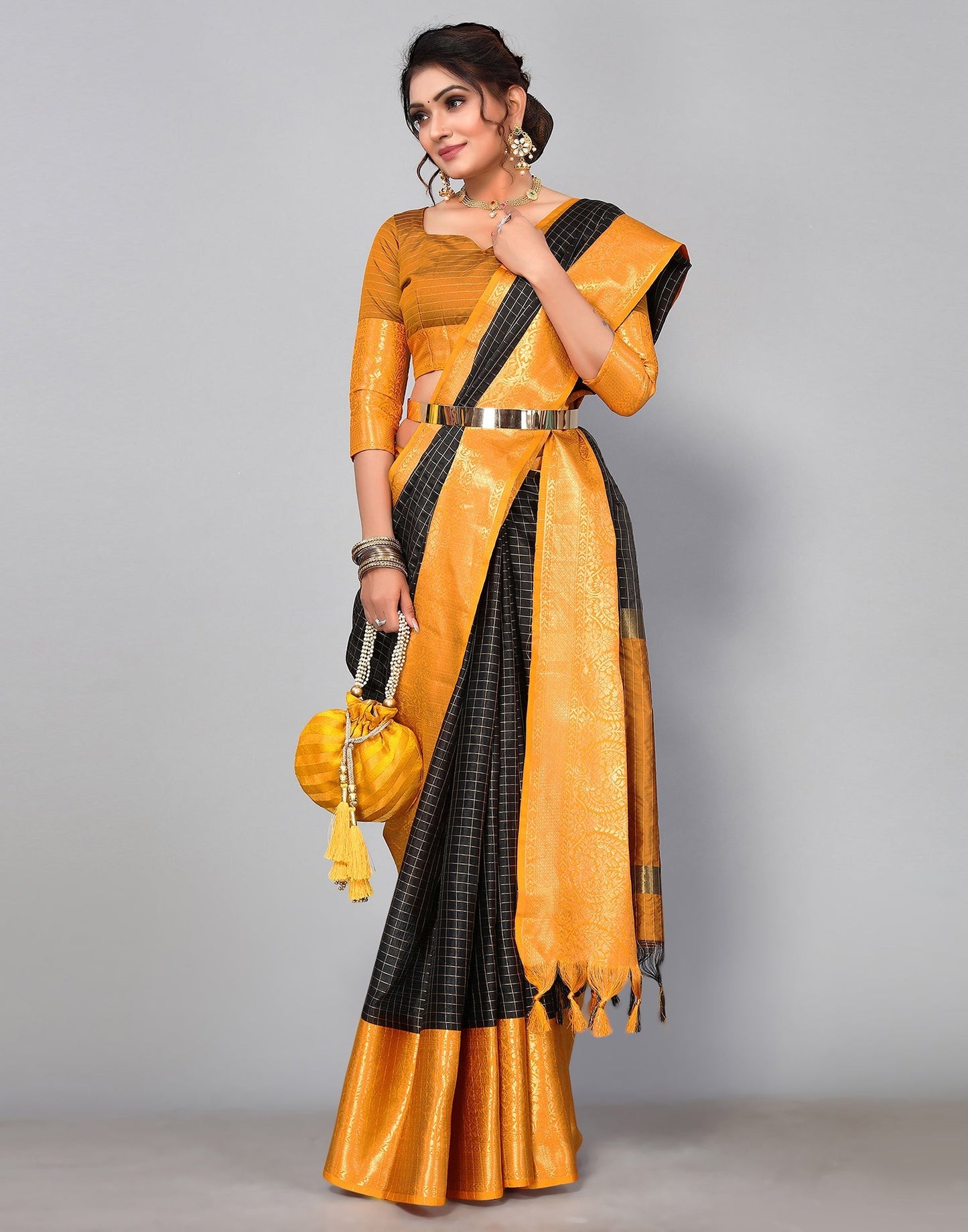 Black Kanjivaram Silk Saree