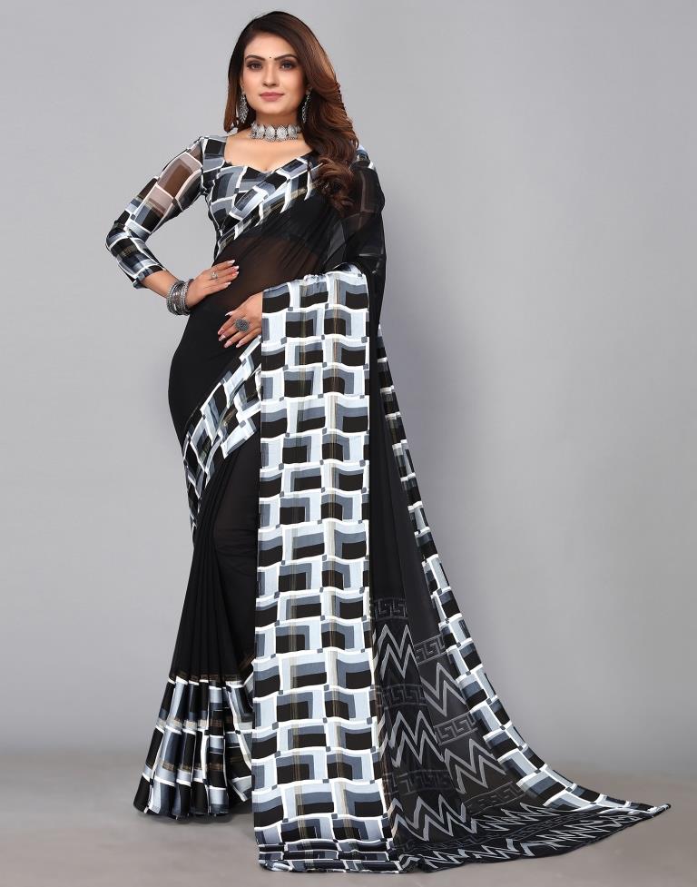 Black Georgette Saree