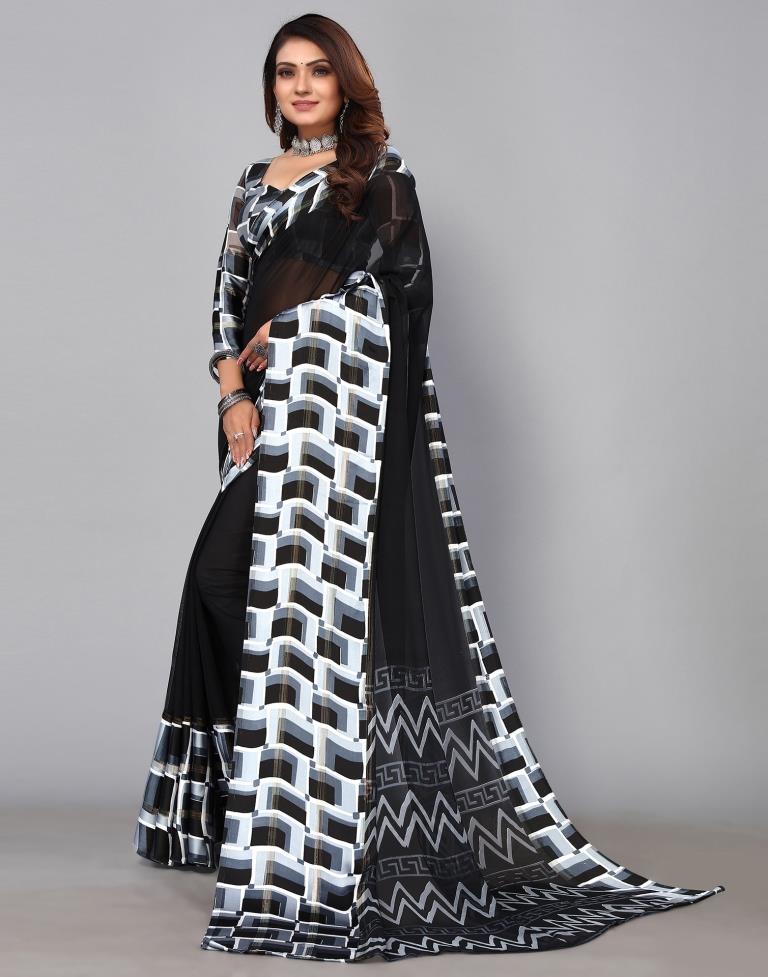 Black Georgette Saree