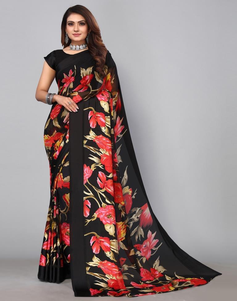 Black Georgette Saree