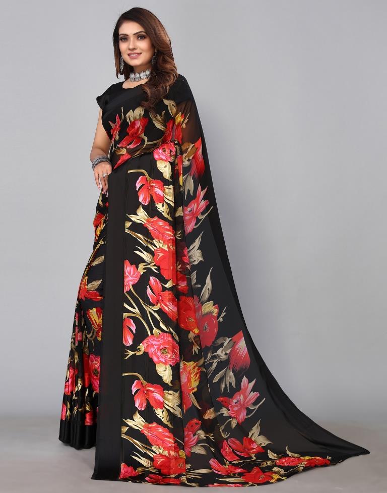 Black Georgette Saree