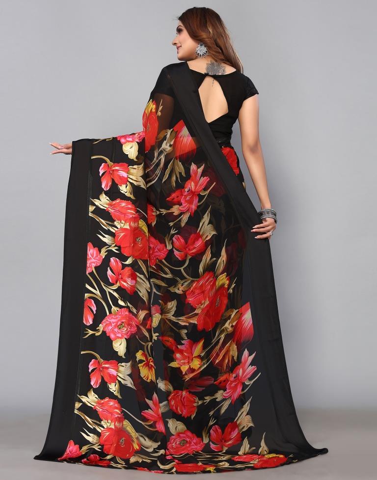 Black Georgette Saree