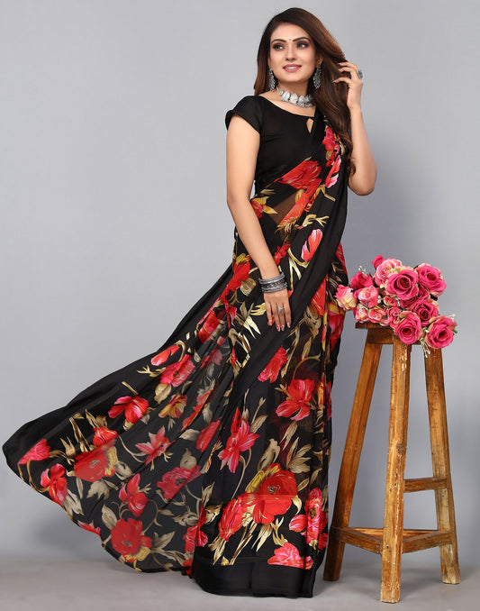 Black Georgette Saree