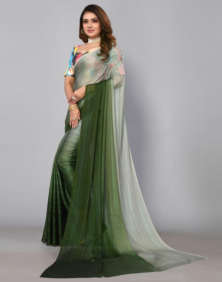 Olive Georgette Saree