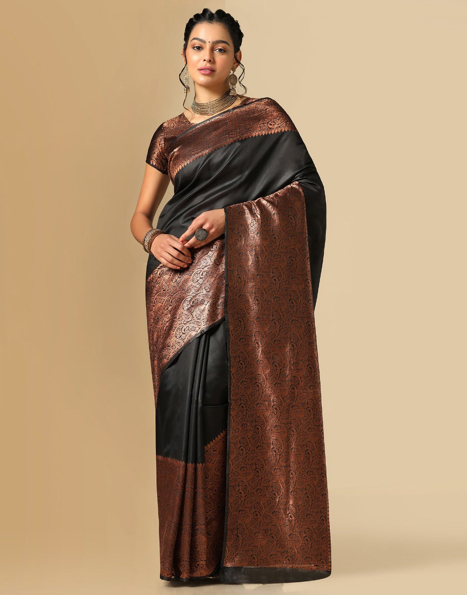 Black Kanjivaram Silk Saree