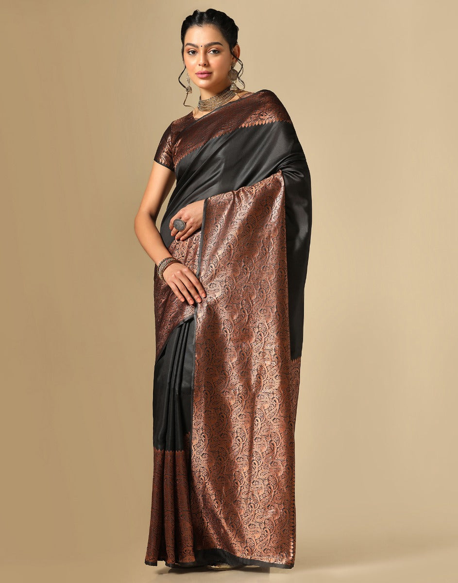 Black Kanjivaram Silk Saree