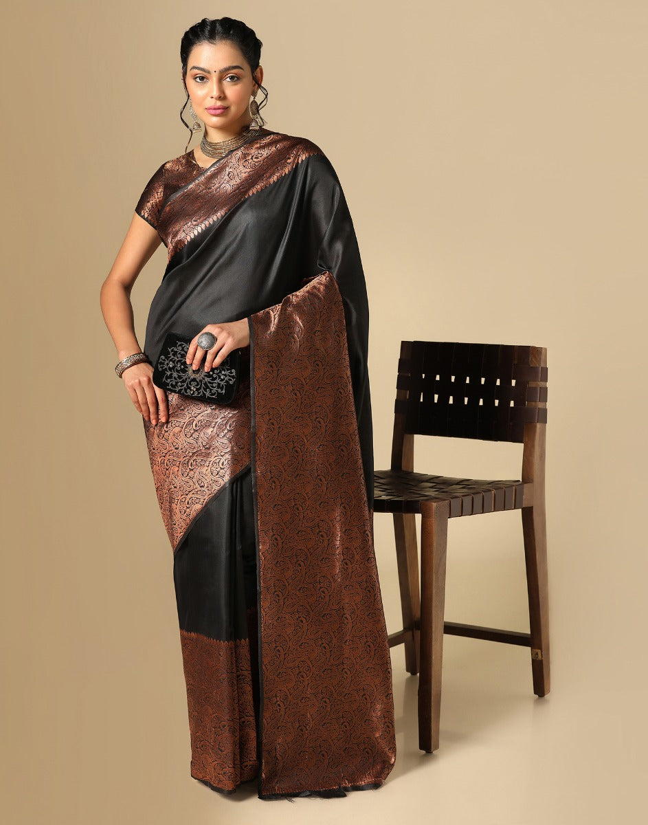 Black Kanjivaram Silk Saree