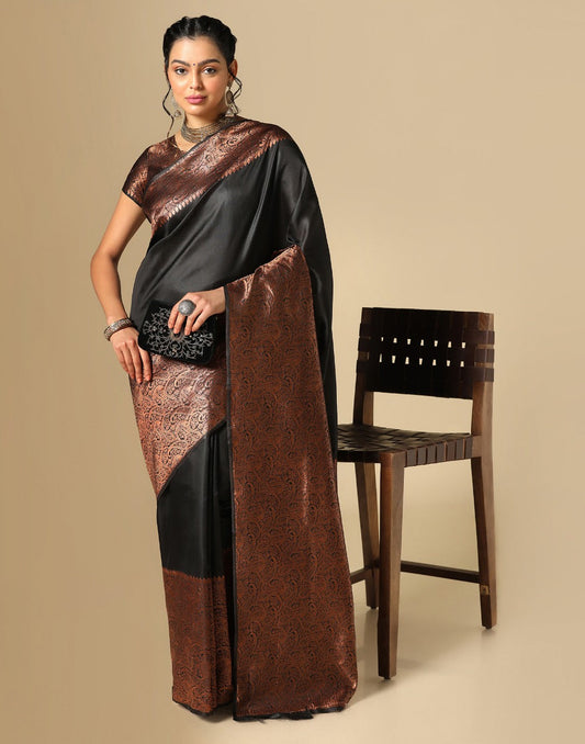 Black Kanjivaram Silk Saree