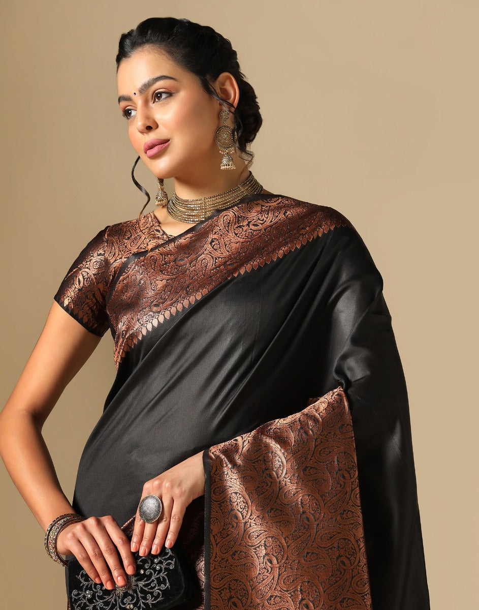 Black Kanjivaram Silk Saree