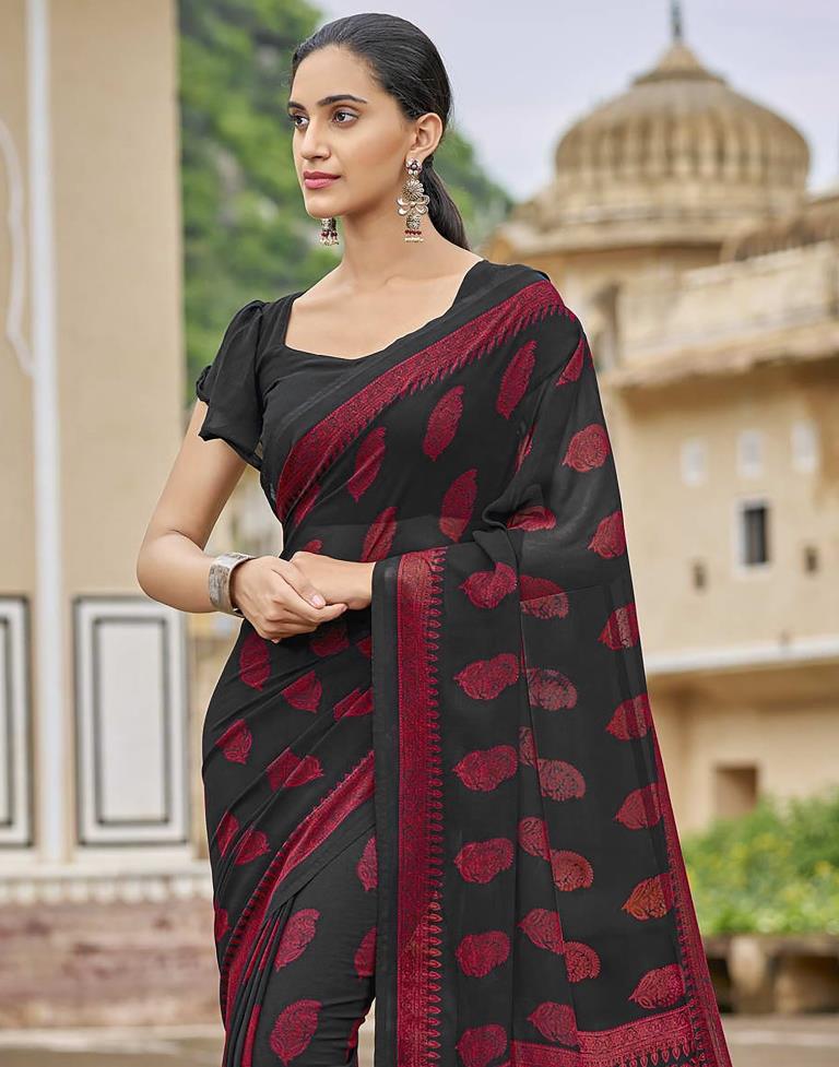 Black Georgette Saree