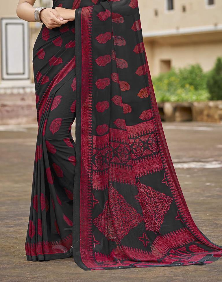 Black Georgette Saree