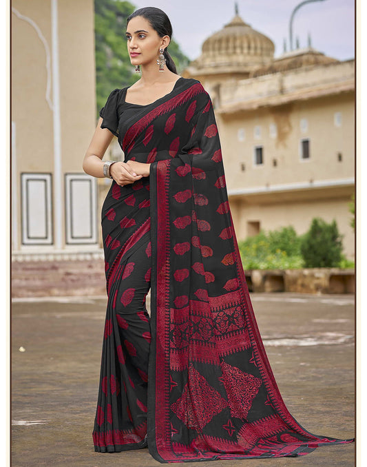 Black Georgette Saree