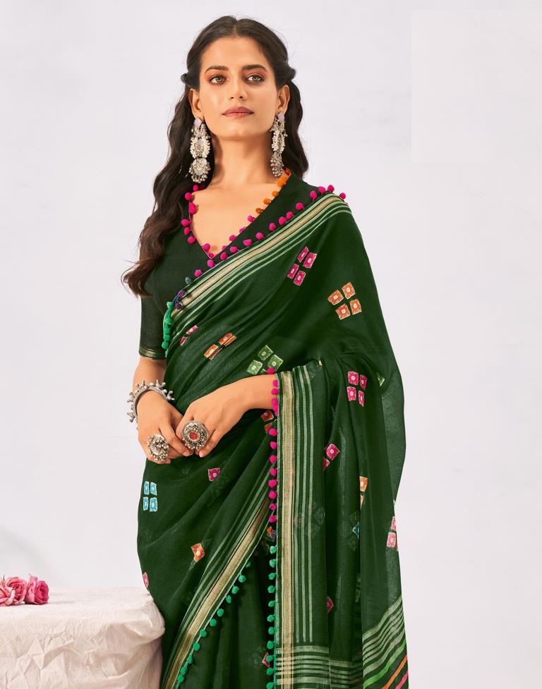 Green Cotton Saree