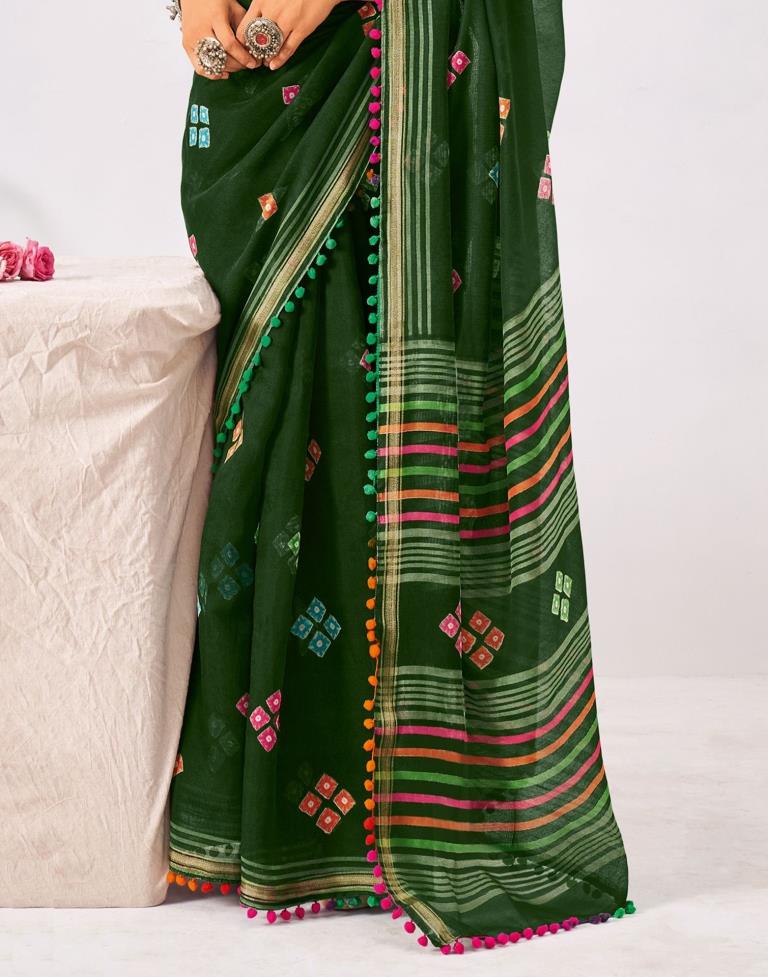 Green Cotton Saree