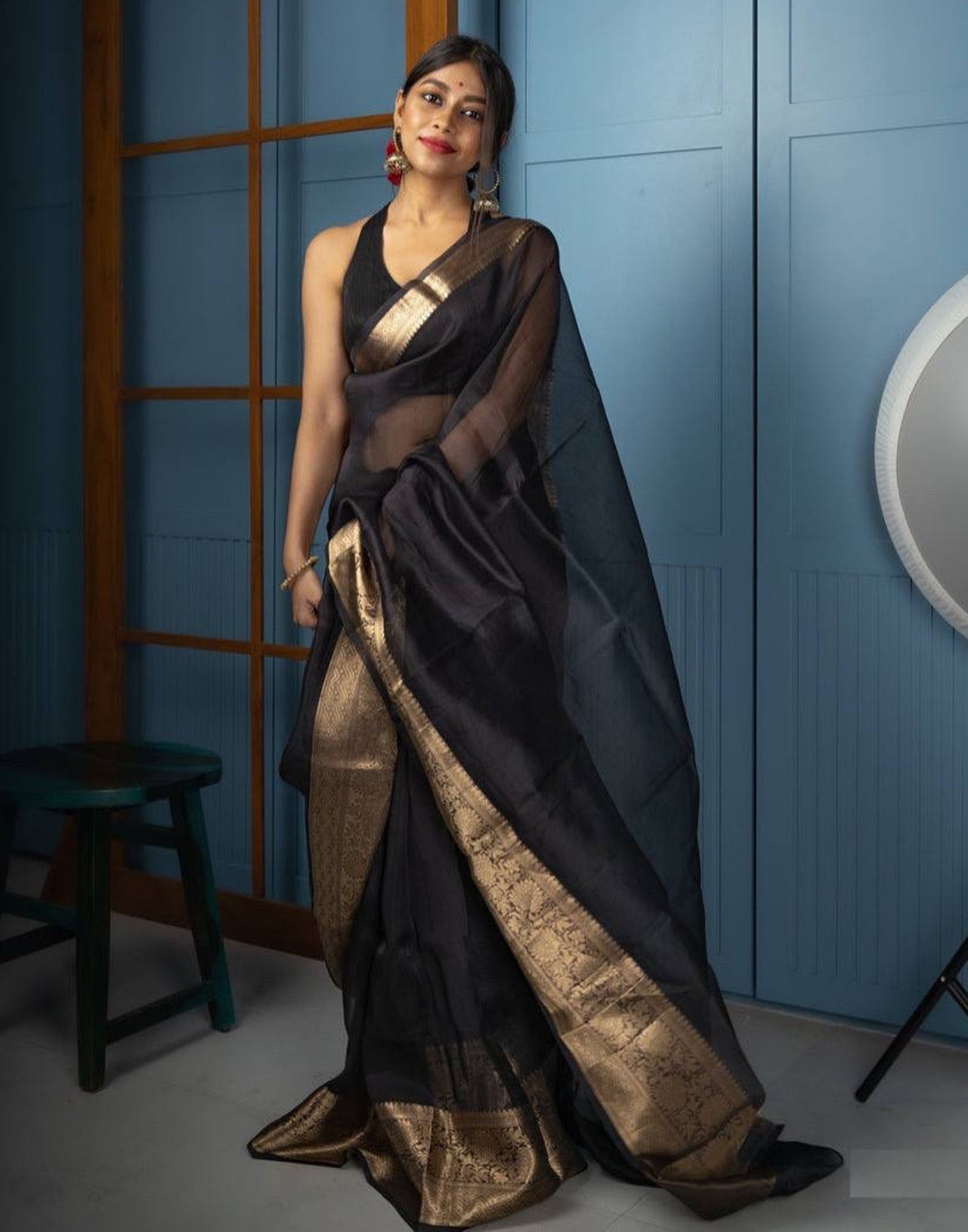 Black Organza Saree