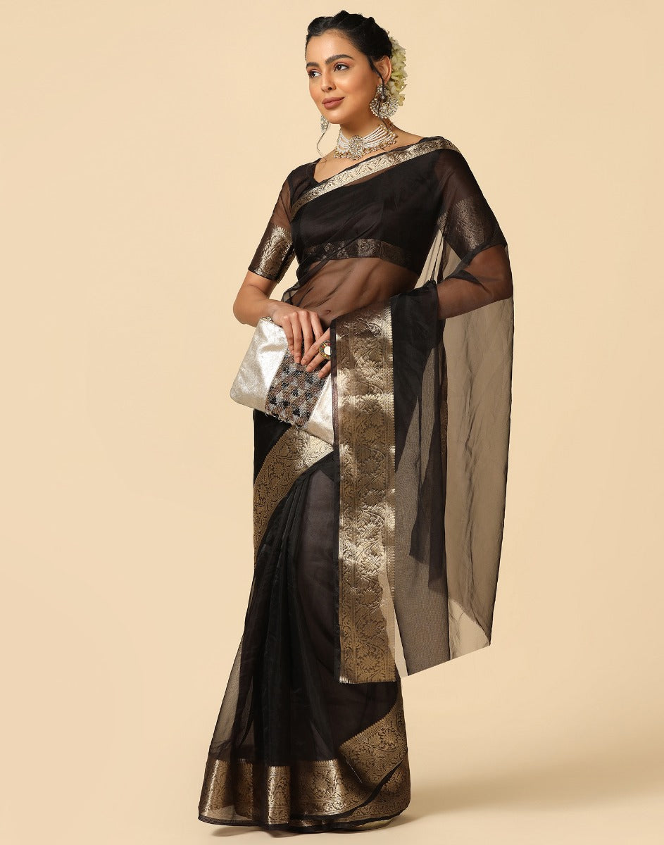 Black Organza Saree