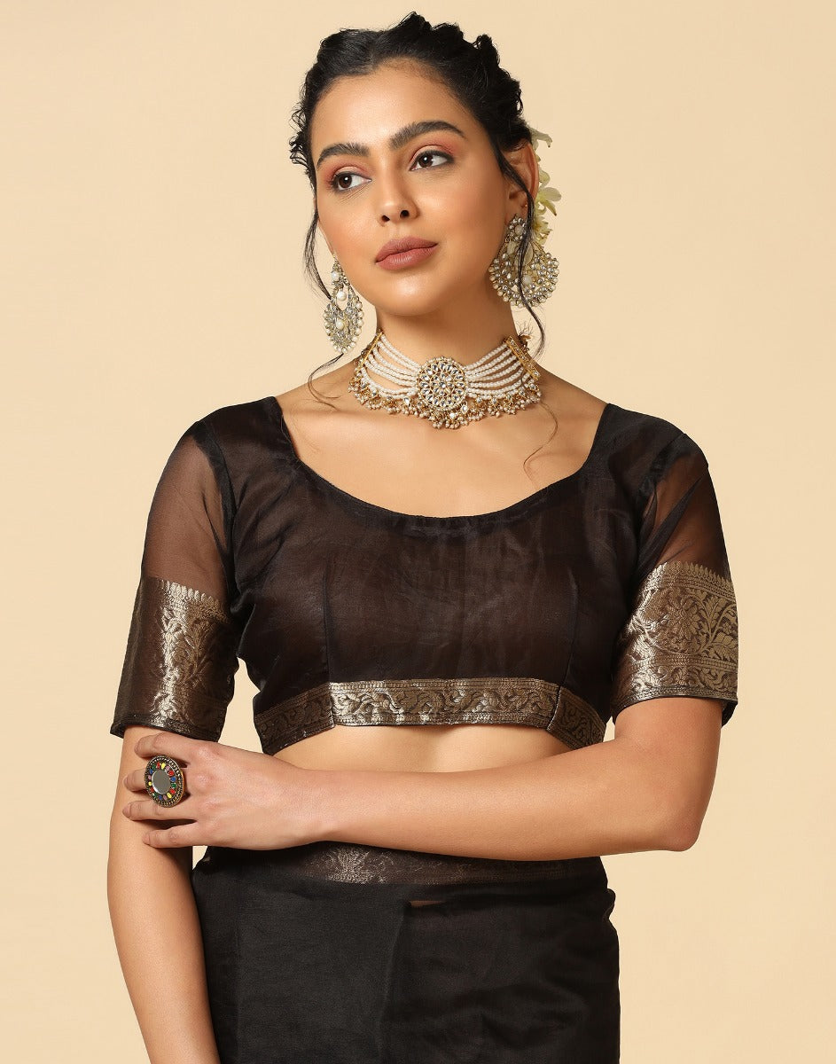 Black Organza Saree