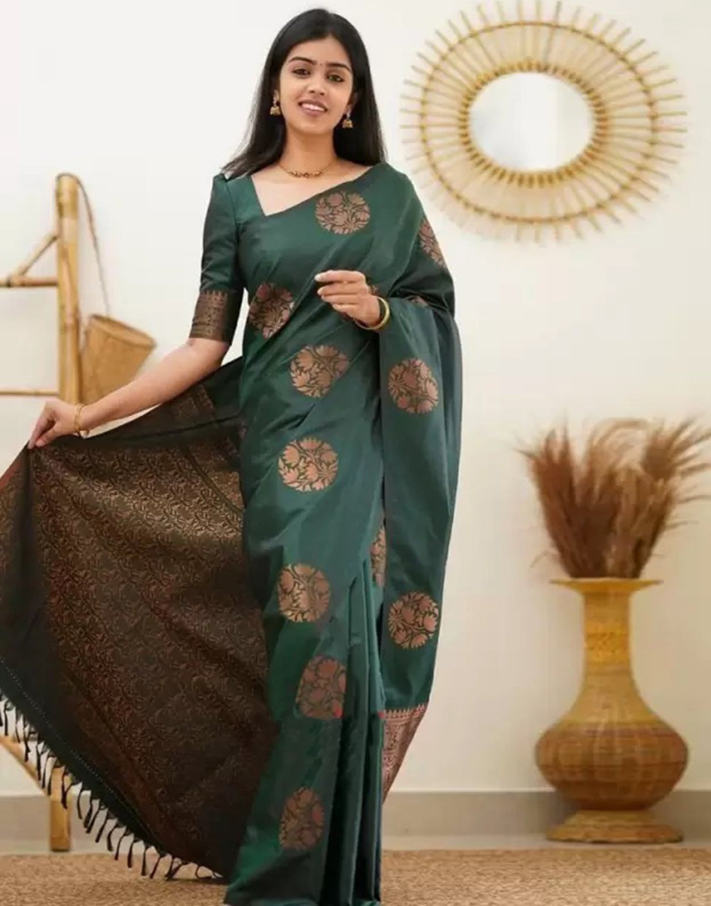 Green Banarasi Silk Saree