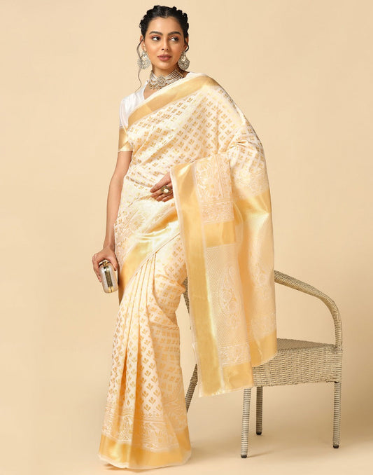 Off White Silk Saree