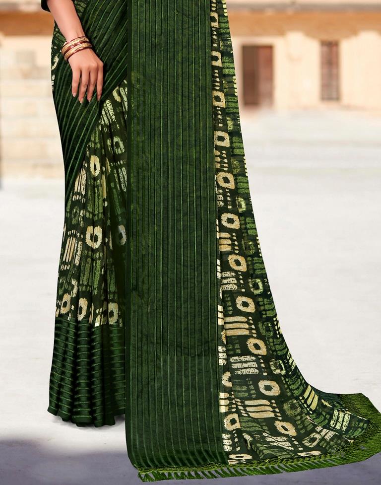 Green Georgette Saree