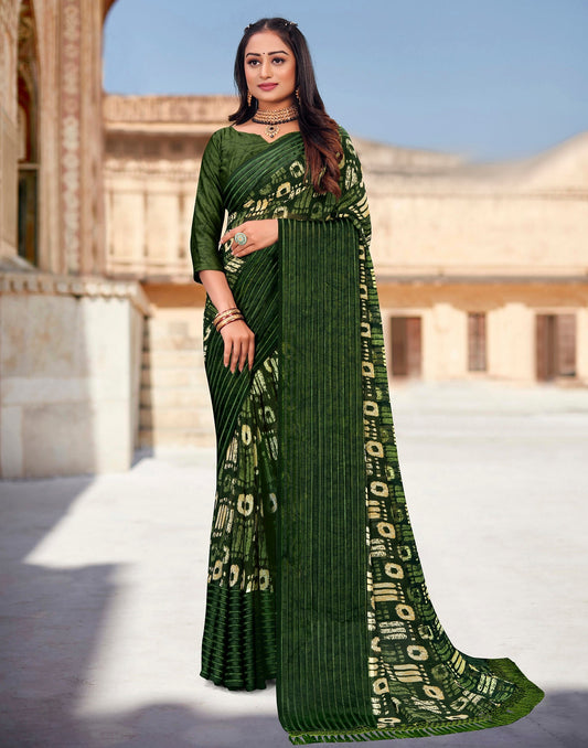 Green Georgette Saree