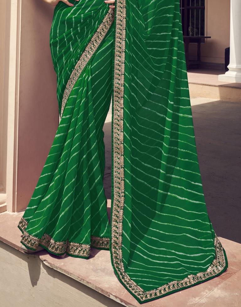 Green Georgette Saree