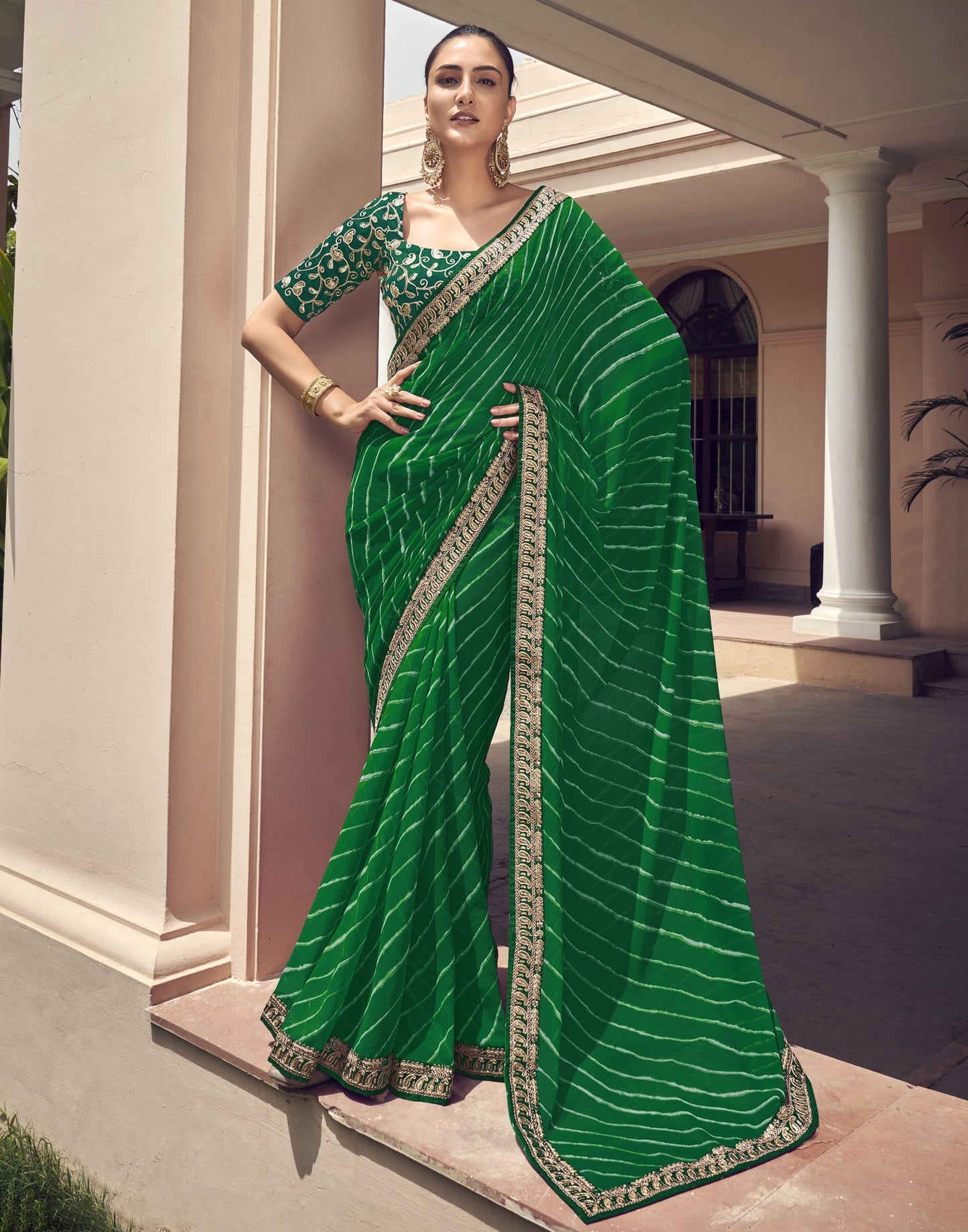 Green Georgette Saree