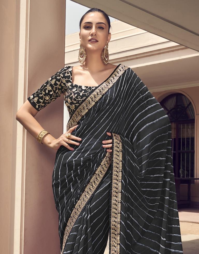 Black Georgette Saree