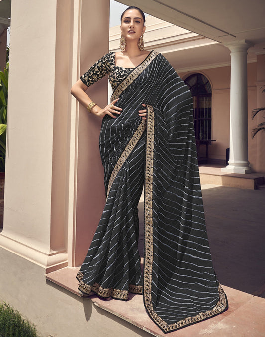 Black Georgette Saree