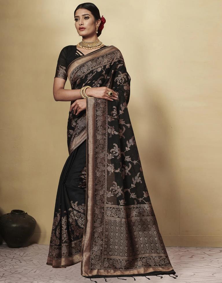 Black Cotton Saree