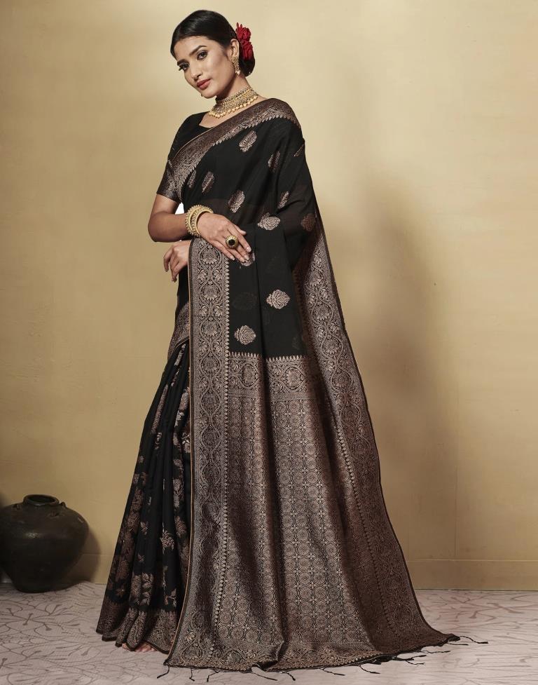 Black Cotton Saree