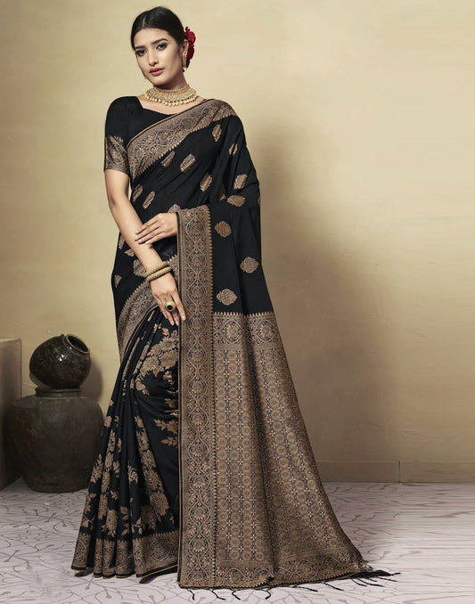 Black Cotton Saree