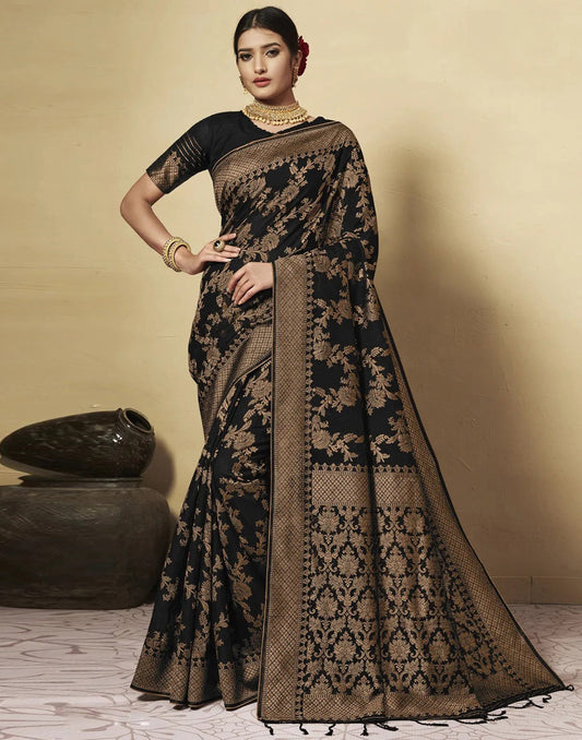 Black Cotton Saree