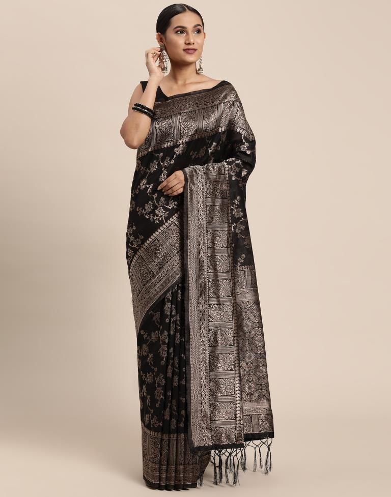 Black Cotton Saree