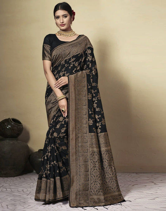 Black Cotton Saree