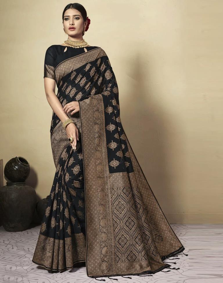 Black Cotton Saree