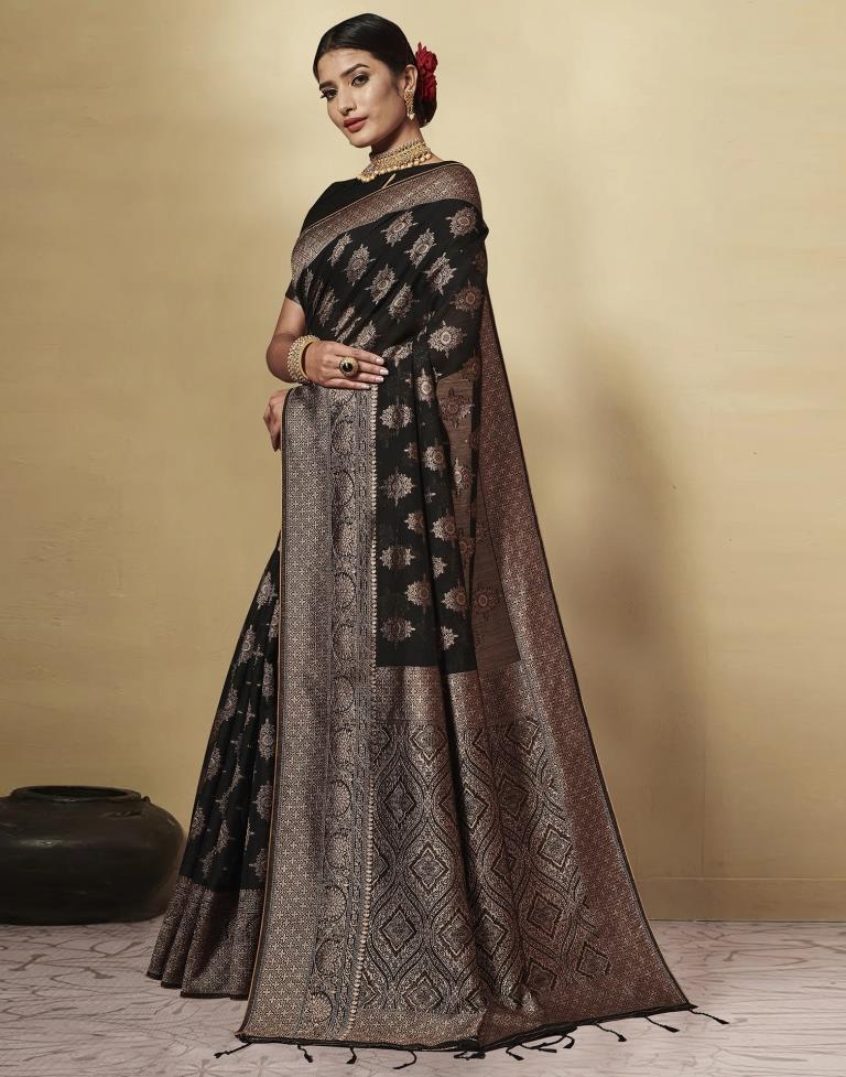 Black Cotton Saree