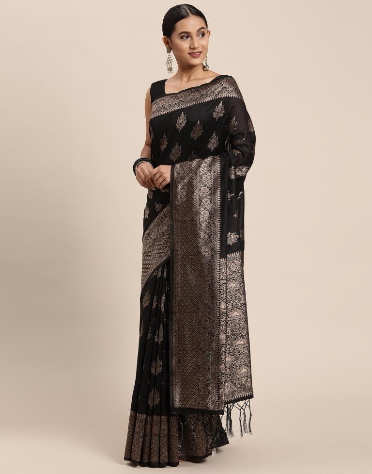 Black Cotton Saree