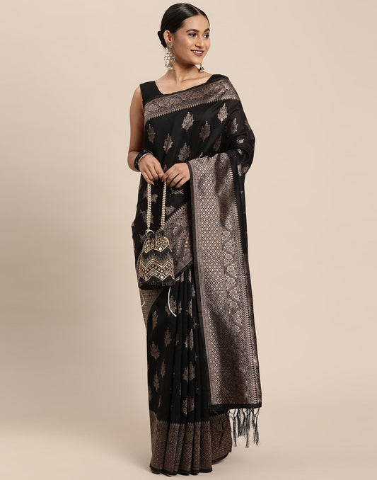 Black Cotton Saree