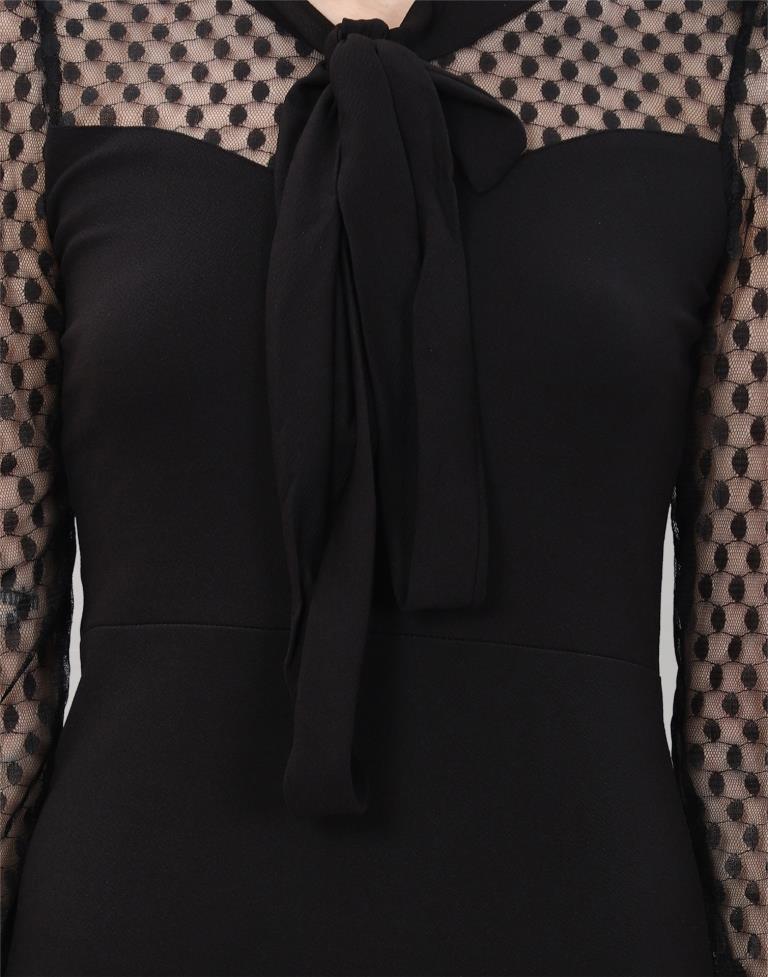 Black Coloured Lycra Knitted bodycon dress