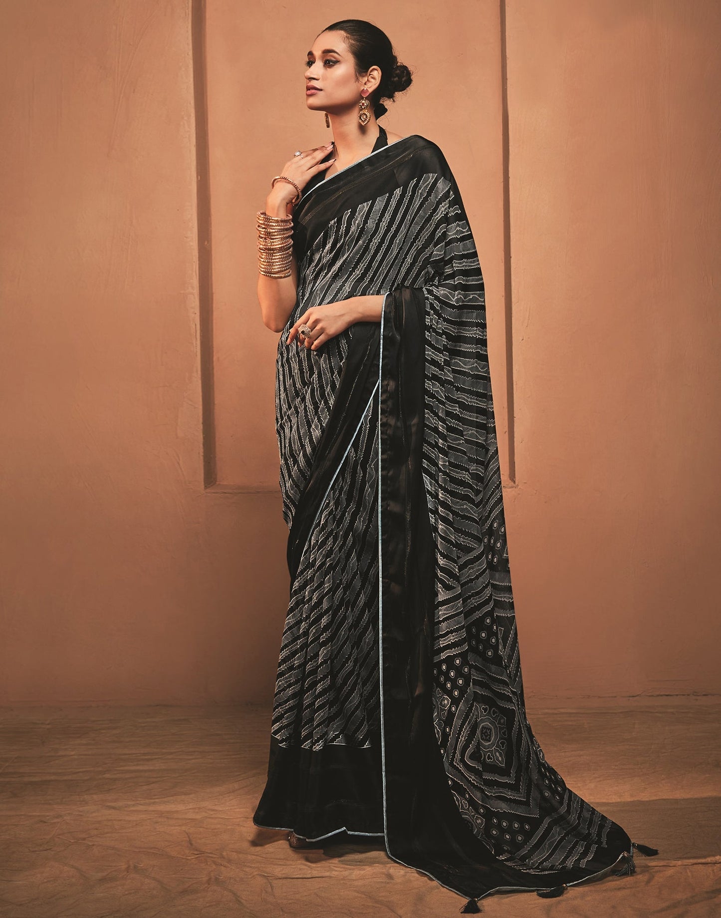 Black Georgette Saree