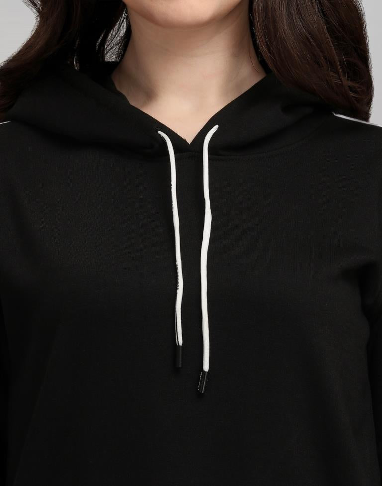 Black Cotton Hoodie