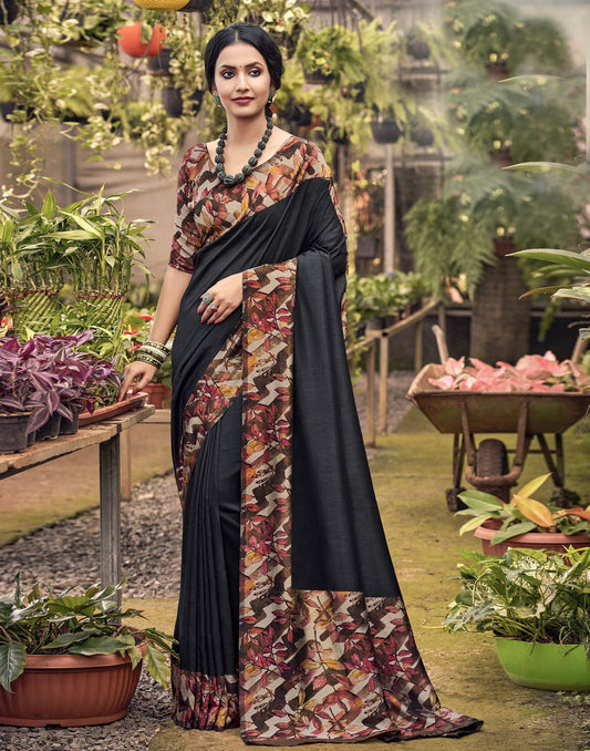 Black Printed Saree