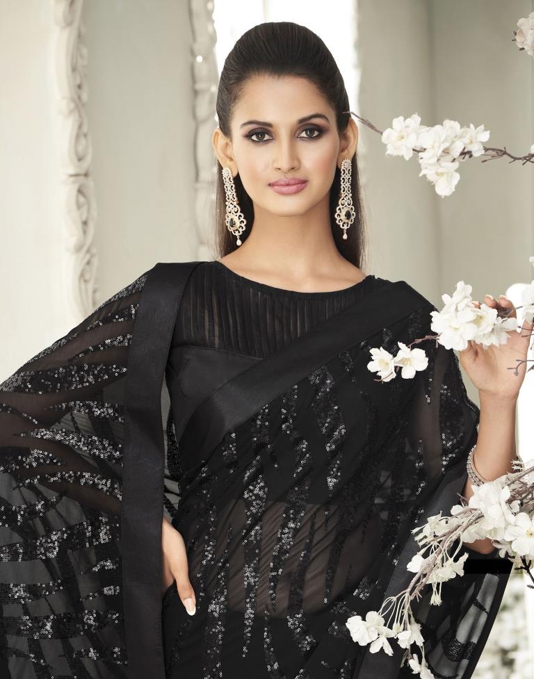 Black Georgette Saree