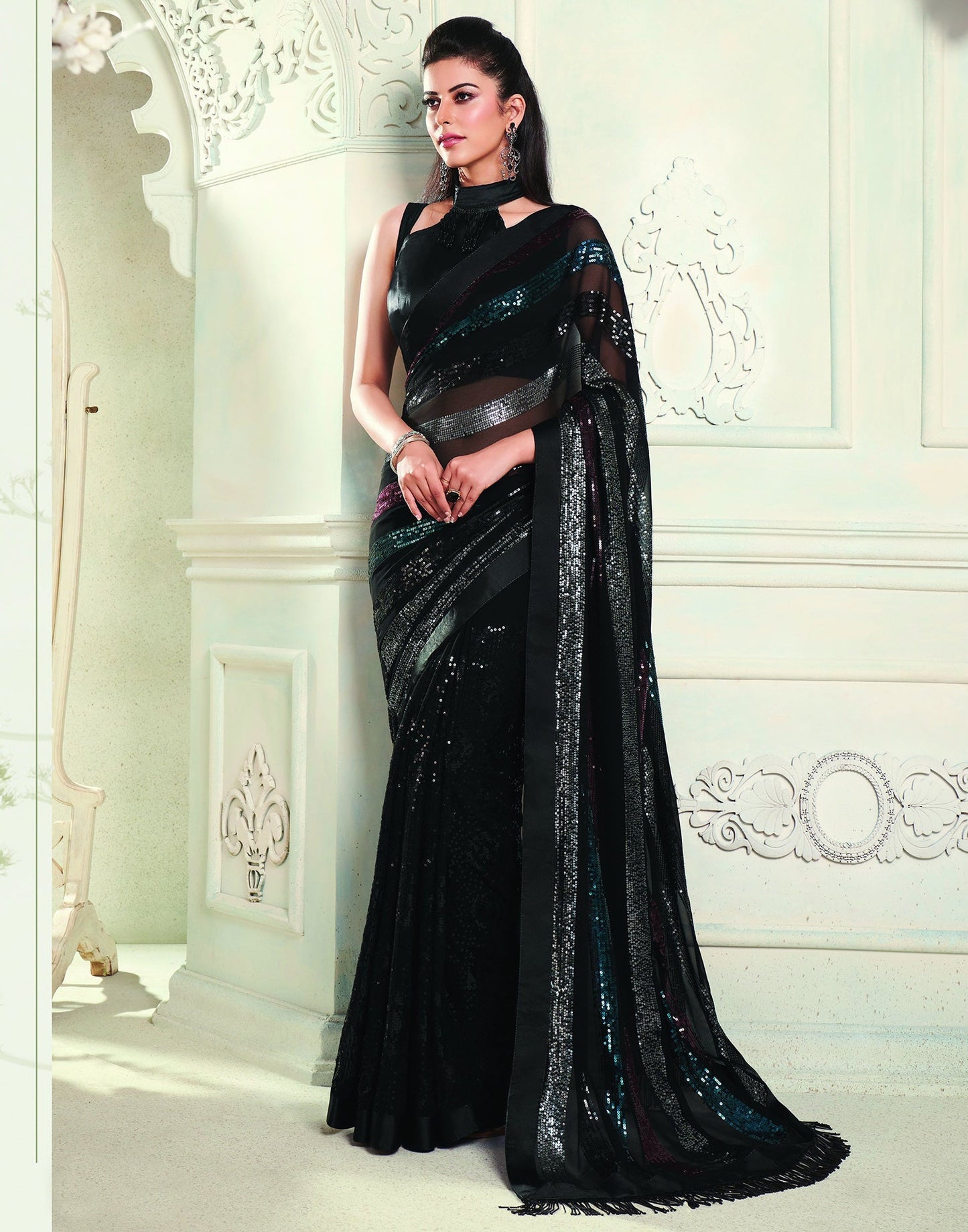 Black Georgette Saree