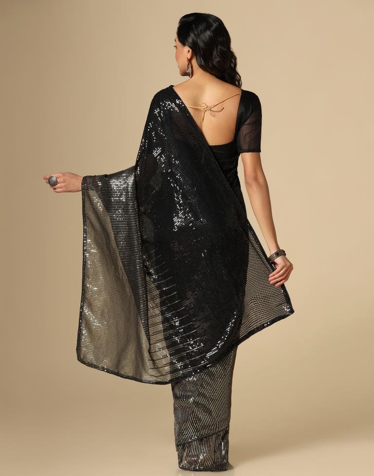 Black Georgette Saree