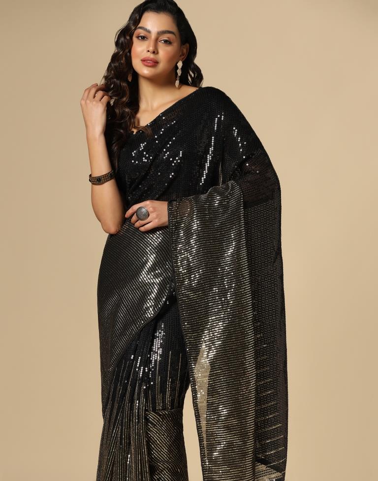 Black Georgette Saree