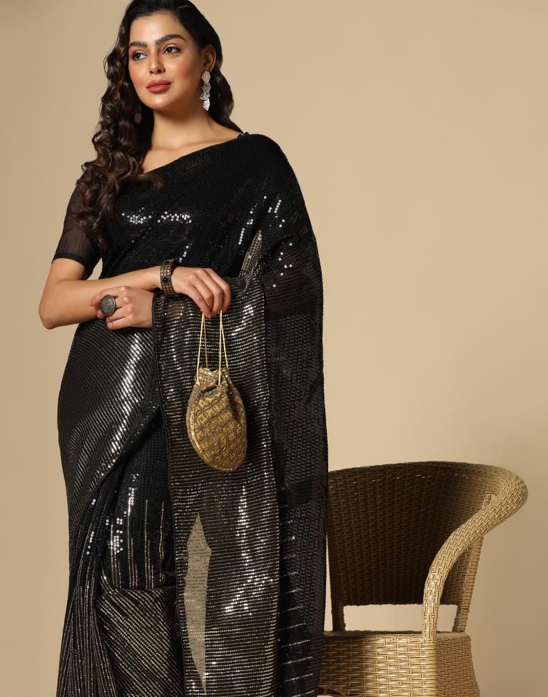 Black Georgette Saree