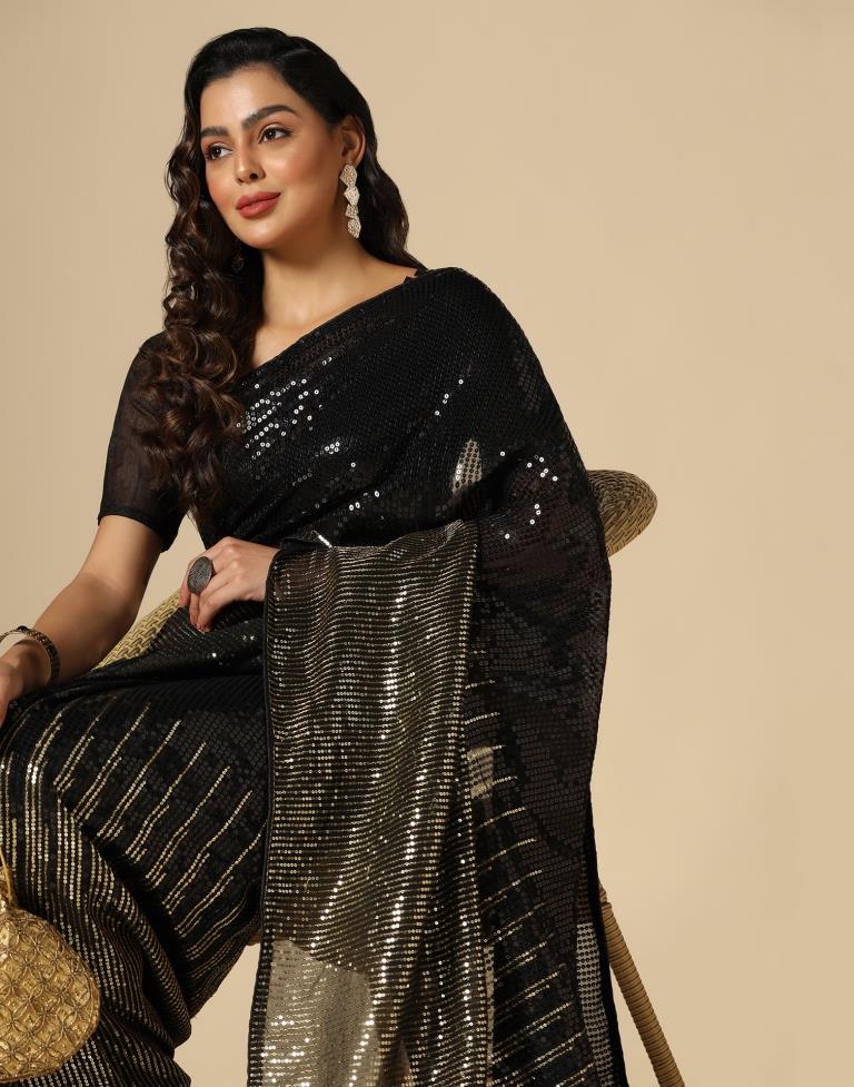 Black Georgette Saree